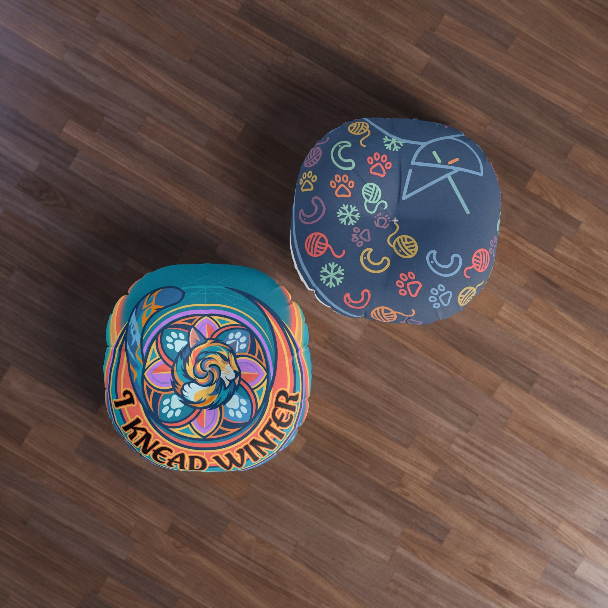 Sacred Geometry Cozy Cat Floor Pillow