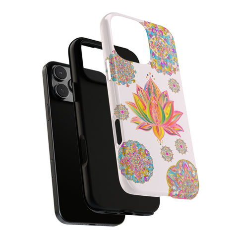 Mandala Design Phone Case Light Pink Lotus Flower