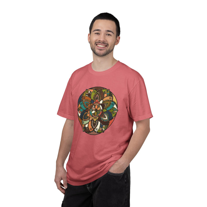 Mandala Earth Flora T-Shirt — Earthy Tones Geometric Art Tee