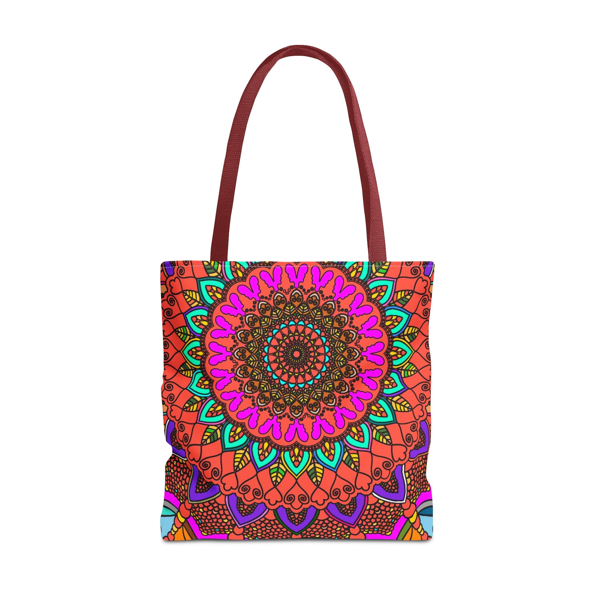 Borsa tote con mandala colorati – Stampa all-over in stile boho psichedelico