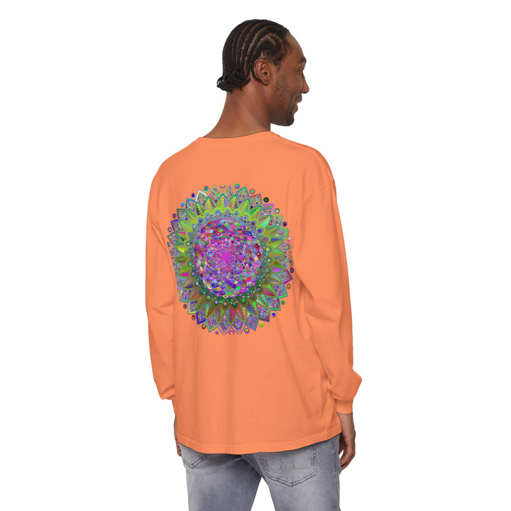 Eye-catching long sleeve shirt with a colorful and vibrant mandala print