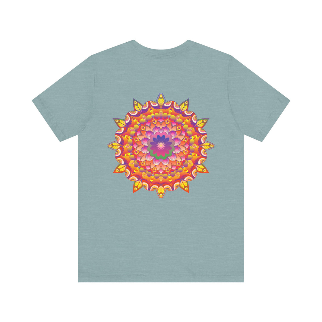 Beautiful Vibrant Mandala T-Shirt featuring a spiritual design promoting peace and harmony, perfect for expressing your inner calm and positivity