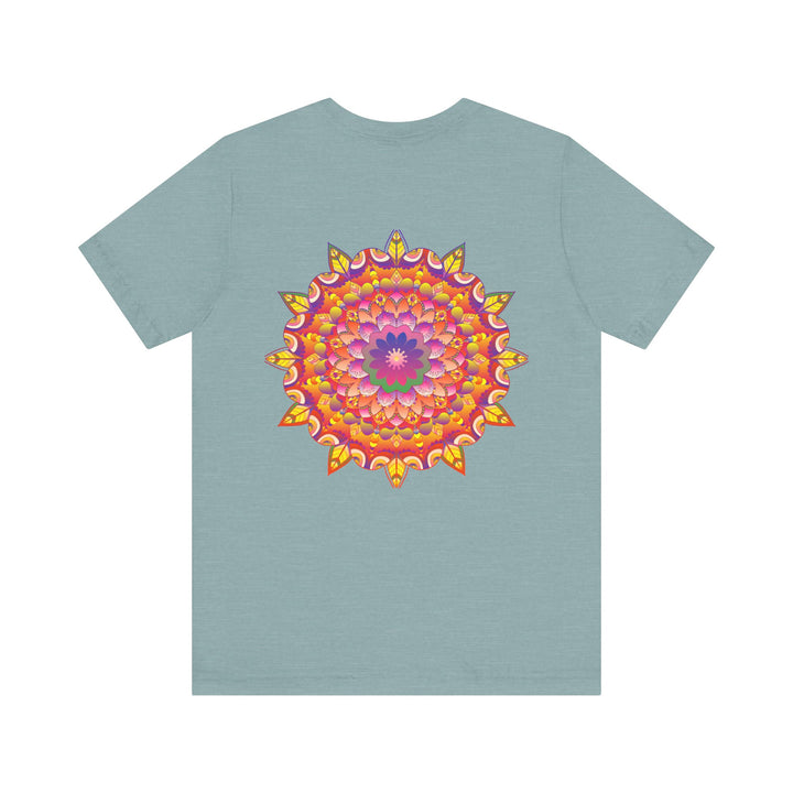 Beautiful Vibrant Mandala T-Shirt featuring a spiritual design promoting peace and harmony, perfect for expressing your inner calm and positivity