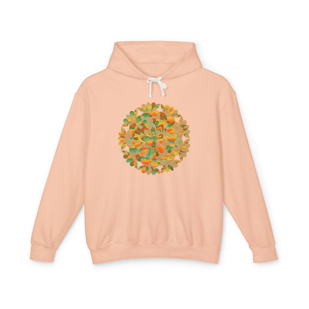 Leichter Unisex-Hoodie mit lebendigem Mandala-Blumenmuster