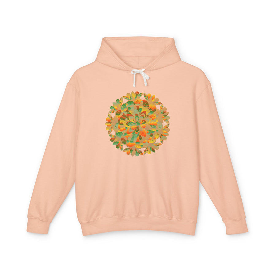 Vibrant Floral Mandala Unisex Lightweight Hoodie