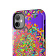 Hand drawn purple mandala art phone case with intricate floral design