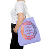 Vibrant orange and purple Mandala Tote Bag, perfect for everyday use