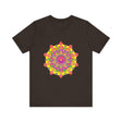 Vibrant Mandala Tee with Colorful Floral Design, Perfect for Adding a Pop of Color to Your Wardrobe
