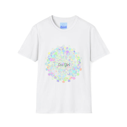 Colorful mandala-inspired t-shirt with a unique and intricate design