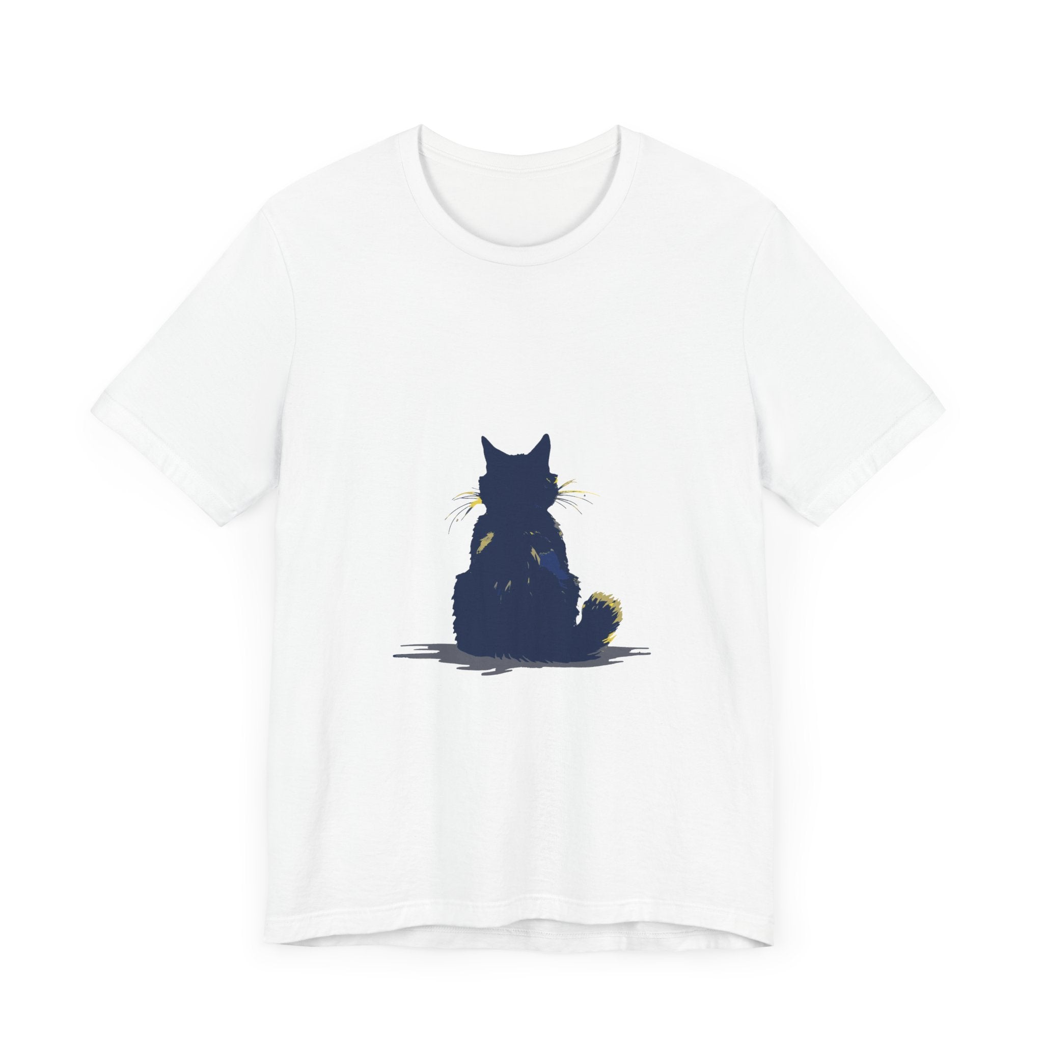 Black Cat Mystery T-Shirt featuring a simplistic and cool design, perfect for cat lovers and mystery enthusiasts