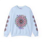 Felpa girocollo ispirata al mandala per mamme in tenui colori pastello
