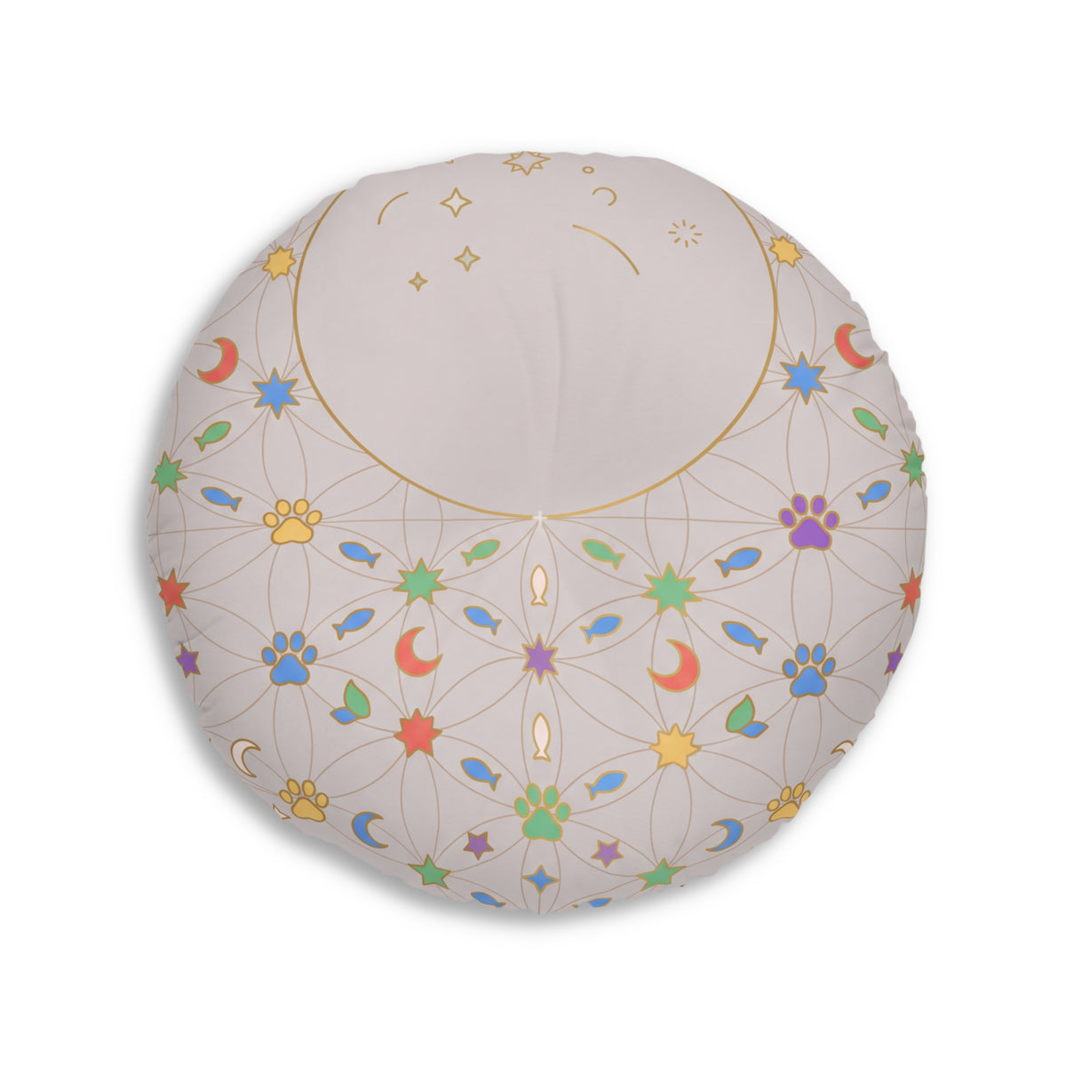 Purr-fectly Balanced Sacred Geometry Cat Floor Pillow