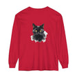  Black Cat Portrait Graphic Tee with Long Sleeves 