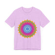Vibrant Mandala Tee featuring a colorful and intricate design, perfect for adding a pop of color to your wardrobe