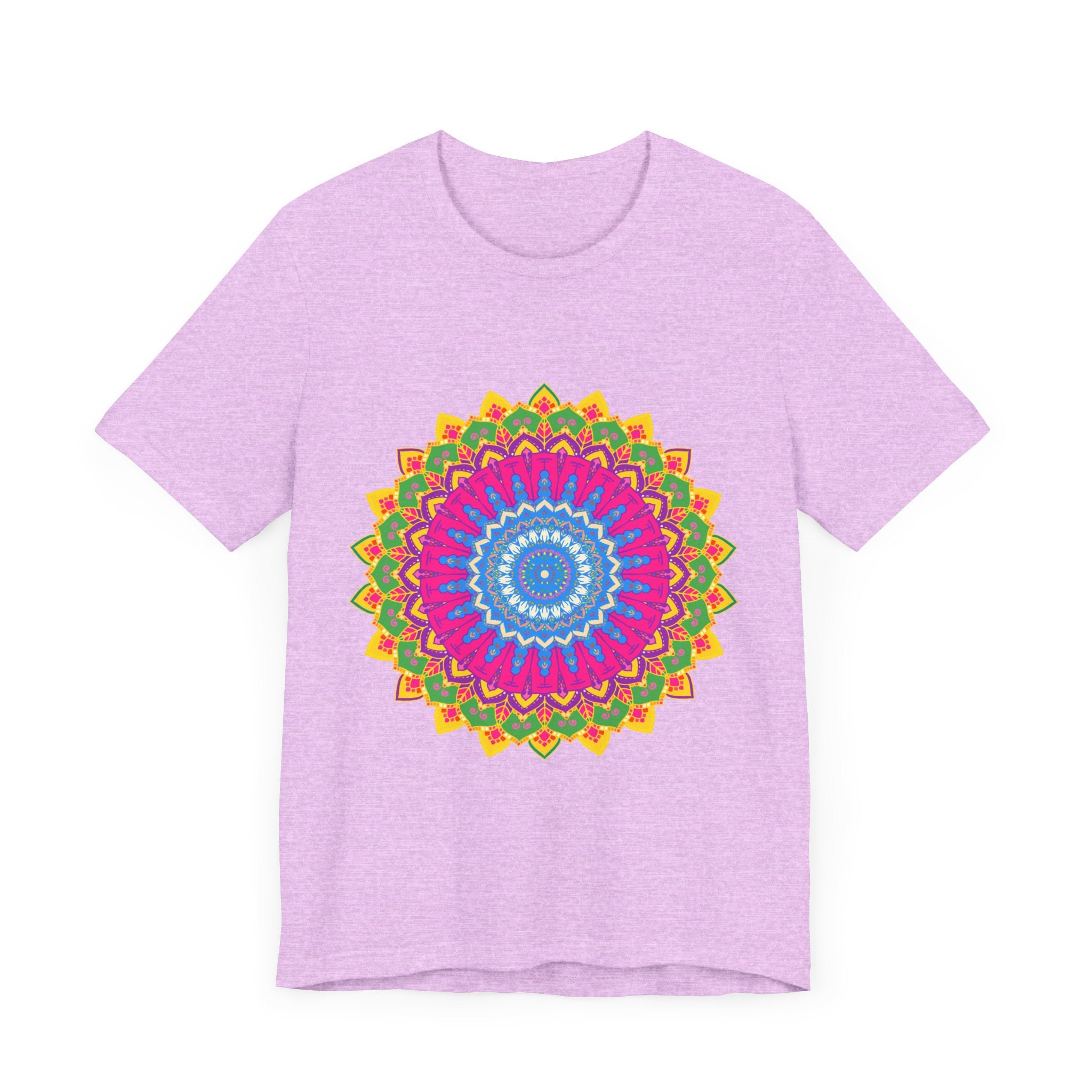 Vibrant Mandala Tee featuring a colorful and intricate design, perfect for adding a pop of color to your wardrobe