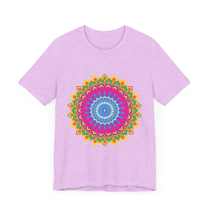 Vibrant Mandala Tee featuring a colorful and intricate design, perfect for adding a pop of color to your wardrobe