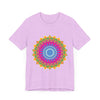 Vibrant Mandala Tee featuring a colorful and intricate design, perfect for adding a pop of color to your wardrobe