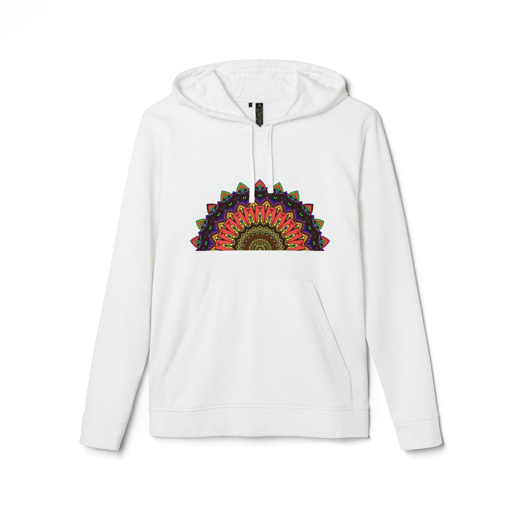 Blululi Mandala Fleece Hoodie with Custom Adidas Logo - Warm and Comfortable Sweatshirt for Casual Wear and Outdoor Activities