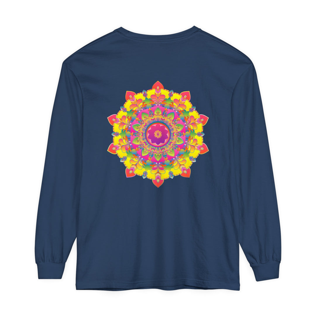 Colorful and intricate mandala design long sleeve t-shirt for vibrant fashion