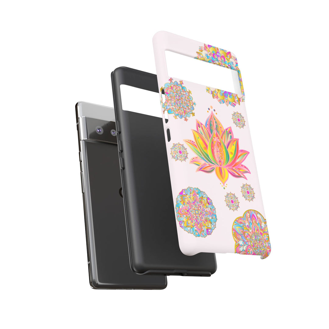 Mandala Design Phone Case featuring a beautiful light pink Lotus Flower pattern, perfect for adding a touch of elegance to your phone