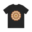 Intricate Mandala Tee in beautiful shades of brown and orange, featuring intricate mandala design on the front