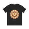 Intricate Mandala Tee in beautiful shades of brown and orange, featuring intricate mandala design on the front