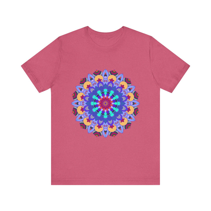 Vibrant Mandala Tee featuring colorful spiritual art in a rainbow of hues