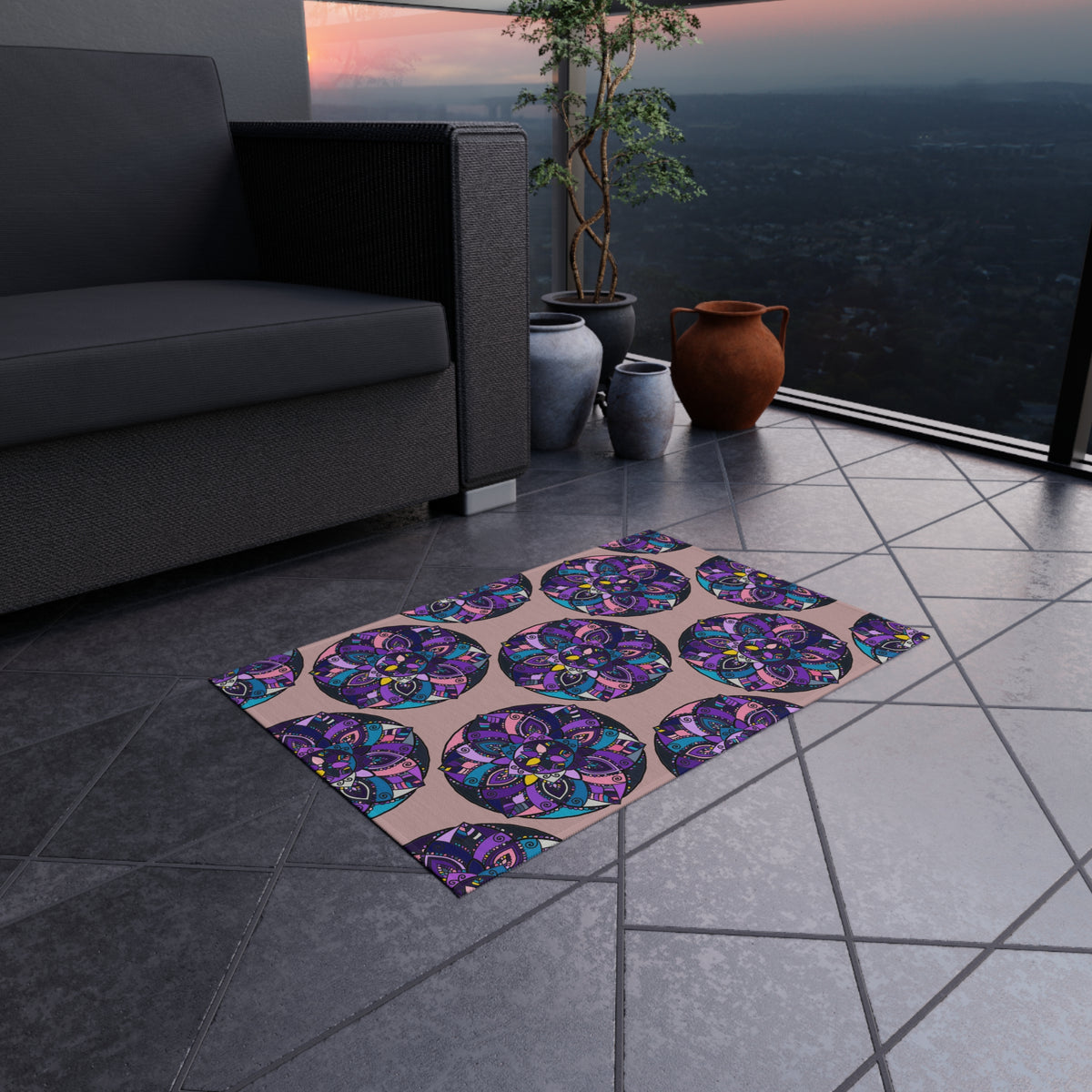 Boho-Lila-Mandala-Outdoor-Teppich