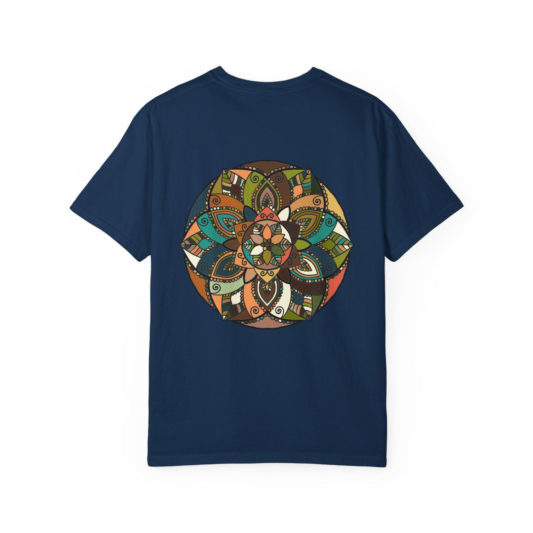 Mandala Earth Flora T-Shirt — Earthy Tones Geometric Art Tee