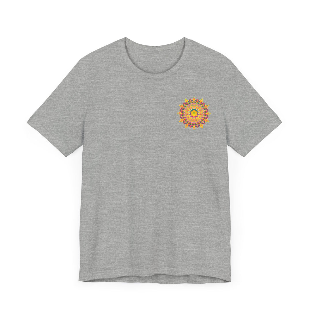 A beautiful and colorful Vibrant Mandala Tee featuring a design of Peace & Harmony