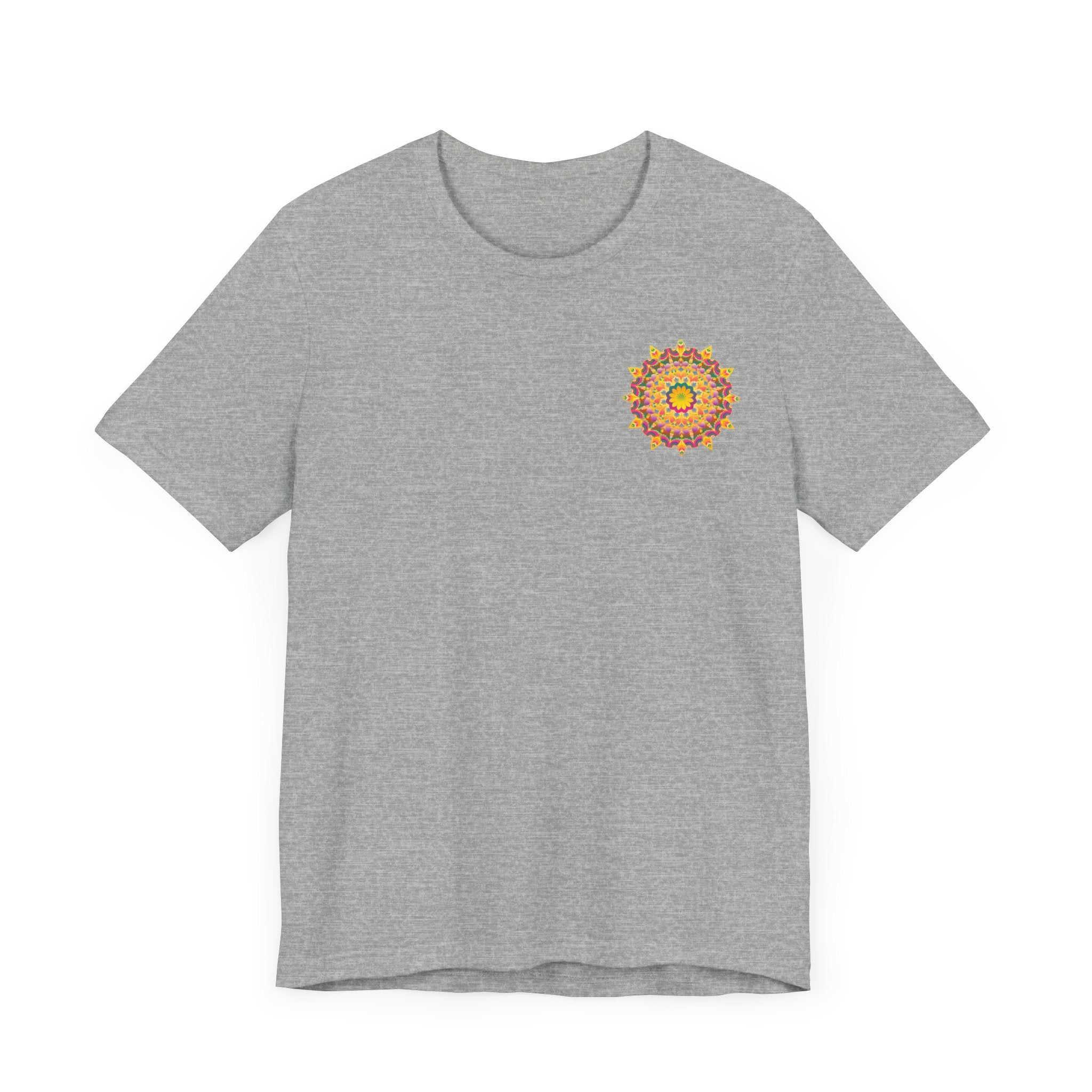 A beautiful and colorful Vibrant Mandala Tee featuring a design of Peace & Harmony