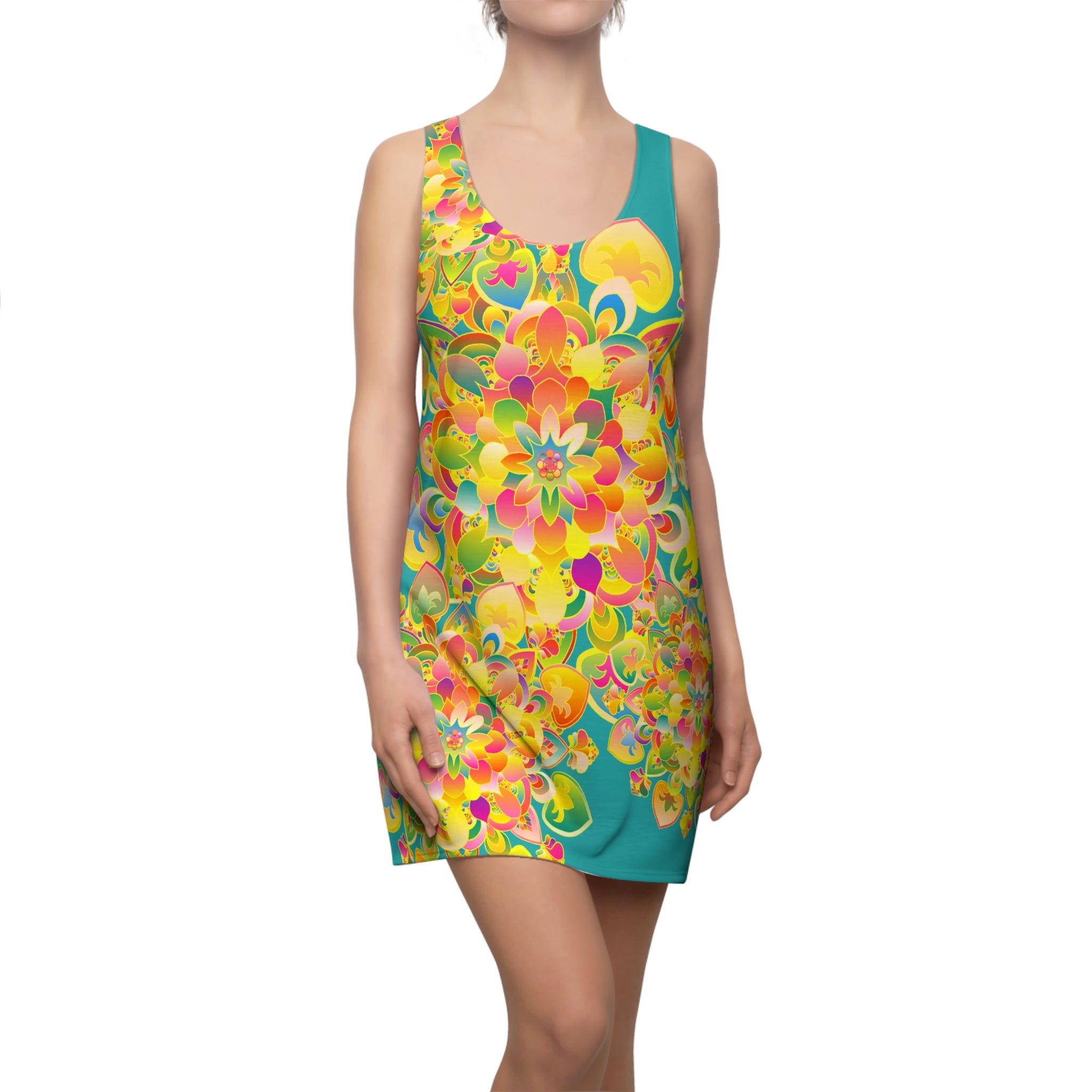 Floral Mandala Racerback Dress — Vibrant Boho AOP Sundress