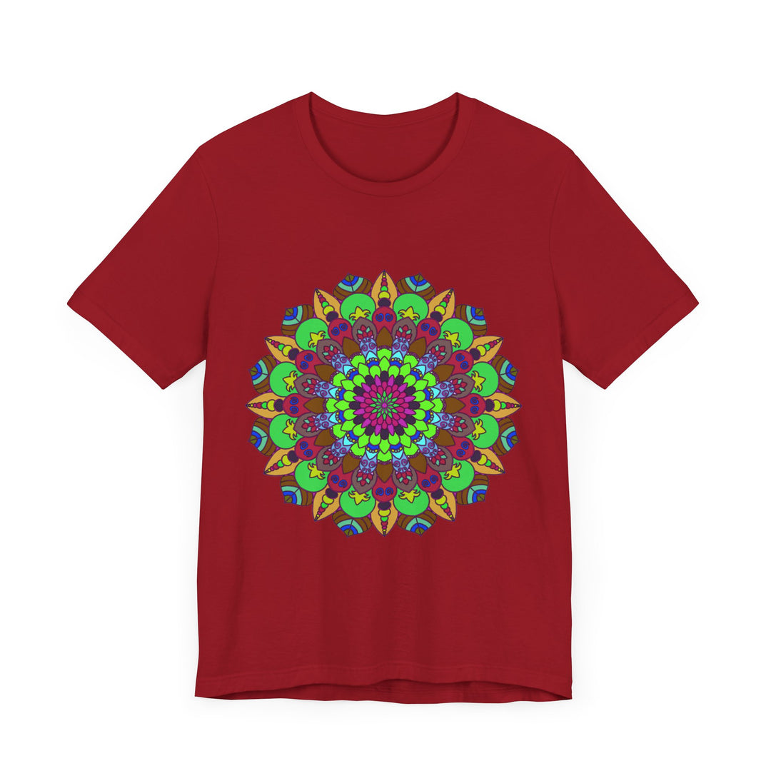 Colorful and intricate Vibrant Mandala Tee featuring cosmic and interconnected designs for a unique and eye-catching fashion statement