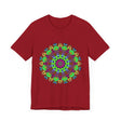 Colorful and intricate Vibrant Mandala Tee featuring cosmic and interconnected designs for a unique and eye-catching fashion statement