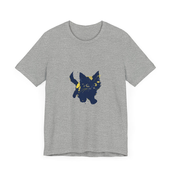 Black Cat Mystery T-Shirt featuring a cute and playful feline design