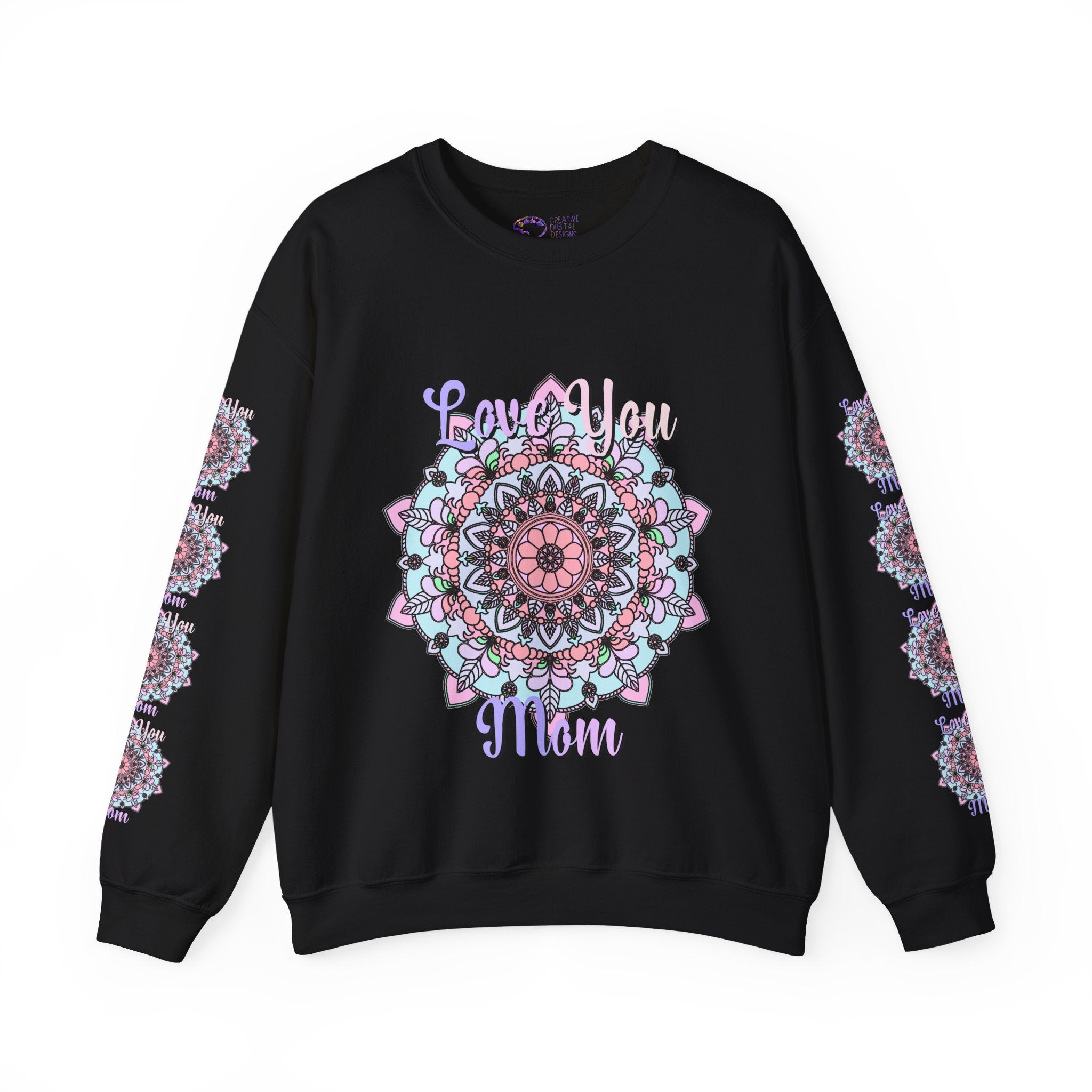 Mandala Sweatshirt for Mom with Heartfelt Design in Soft Hues