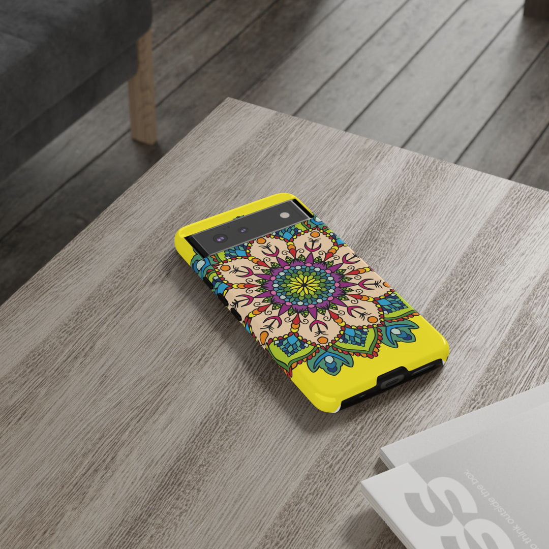 Intricate Floral Yellow Phone Case for Bold Protection and Style