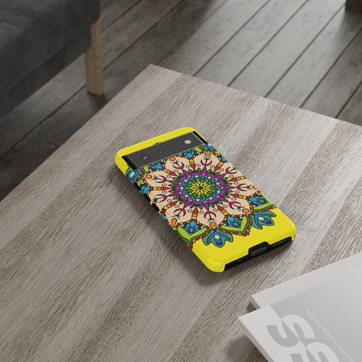 Intricate Floral Yellow Phone Case for Bold Protection and Style