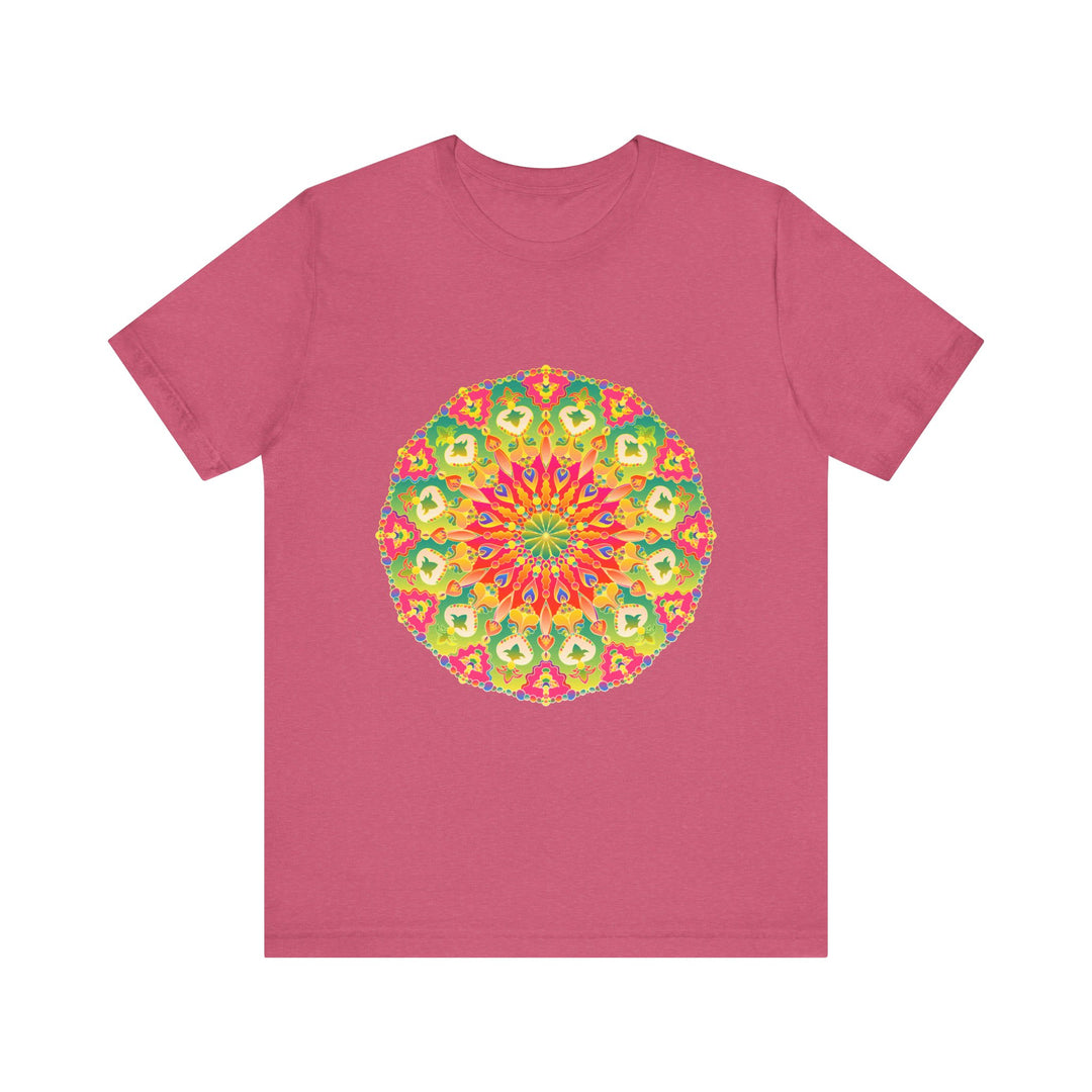 Vibrant mandala tee featuring colorful and intricate design, perfect for adding a pop of color to any outfit