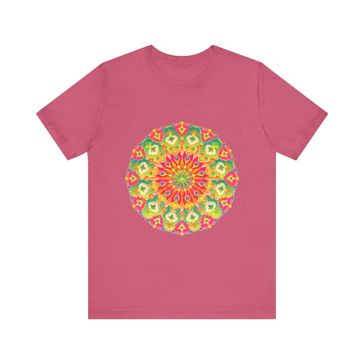 Vibrant mandala tee featuring colorful and intricate design, perfect for adding a pop of color to any outfit