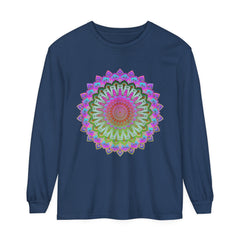 Colorful and intricate mandala design long sleeve t-shirt for all genders