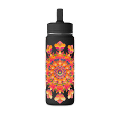 20oz Floral Mandala Mini Water Bottle – Colorful Boho Hydration Bottle