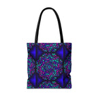 Kaleidoscope Mandala Tote Bag — Vibrant Neon Floral Pattern