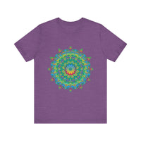 Psychedelic Mandala Tee - Vibrant Flower Design Alt Text 7