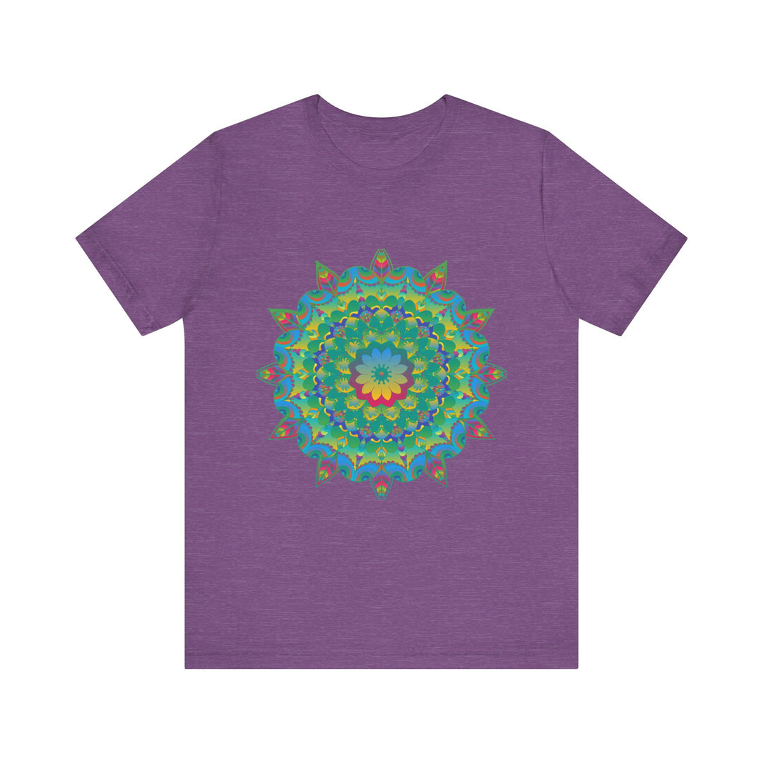 Psychedelic Mandala Tee - Vibrant Flower Design Alt Text 7