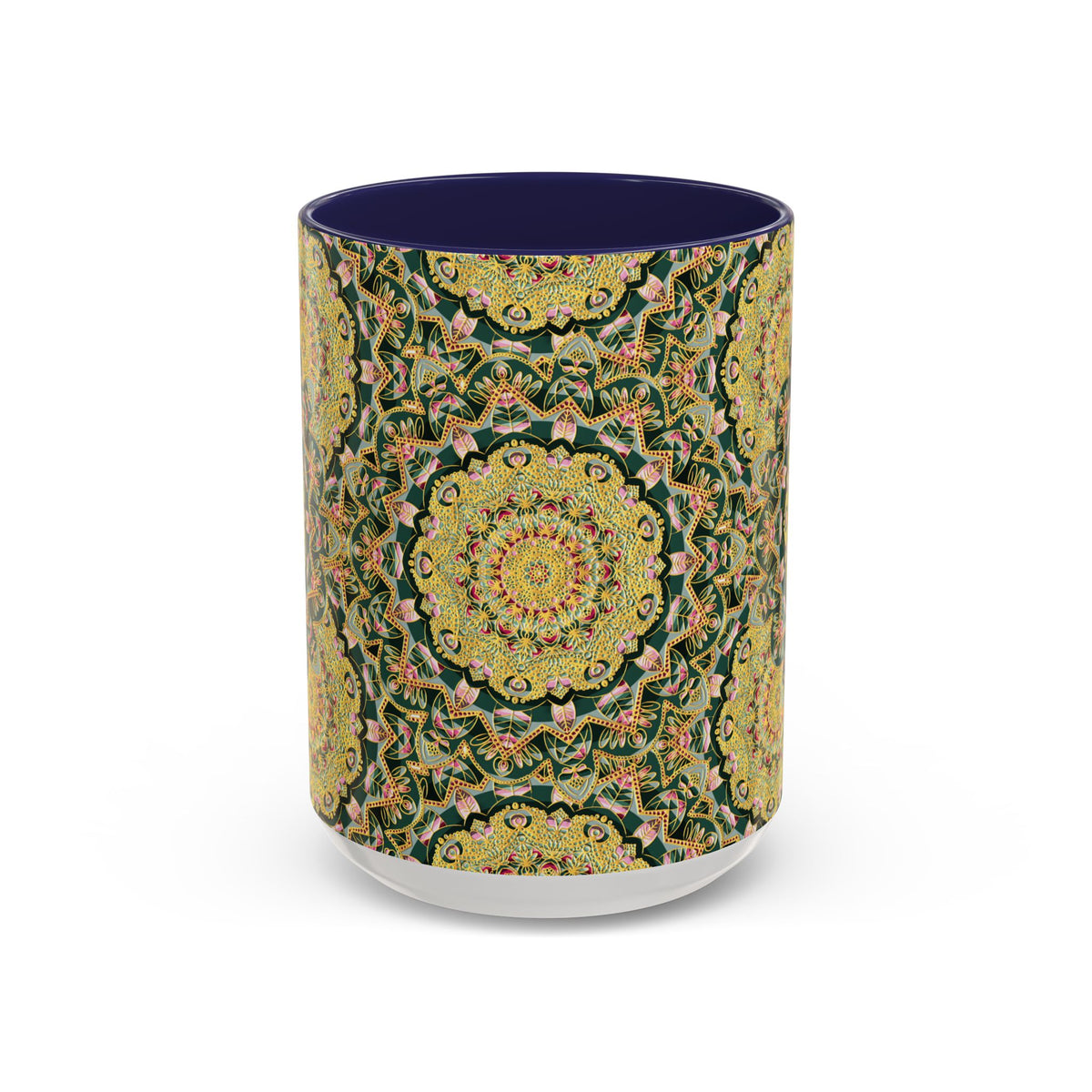 Mandala Floral Coffee Mug – Bohemian Botanical Ceramic Cup