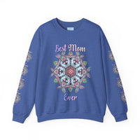Comfortable and stylish unisex crewneck sweatshirt with 'Best Mom Ever' slogan
