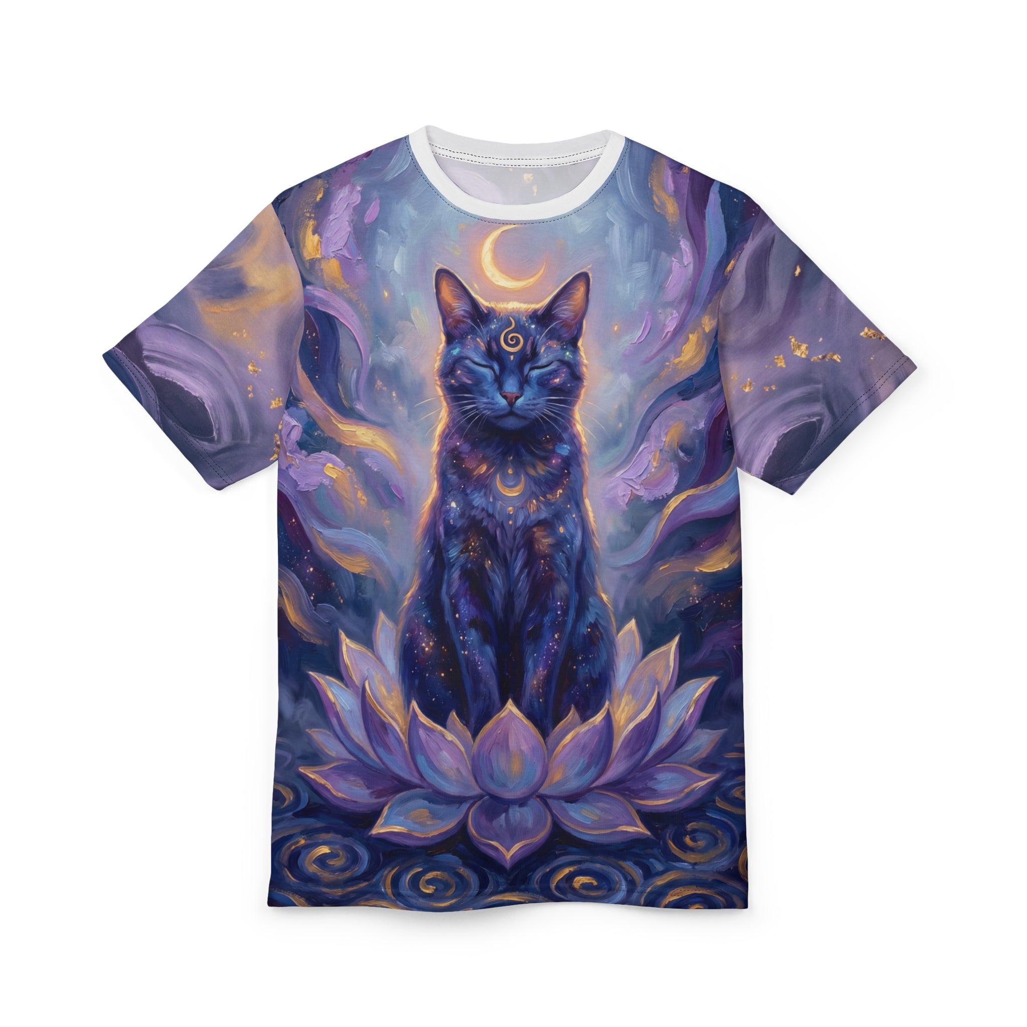 Mystic Cat Spirit Oil Painting All-Over Tee