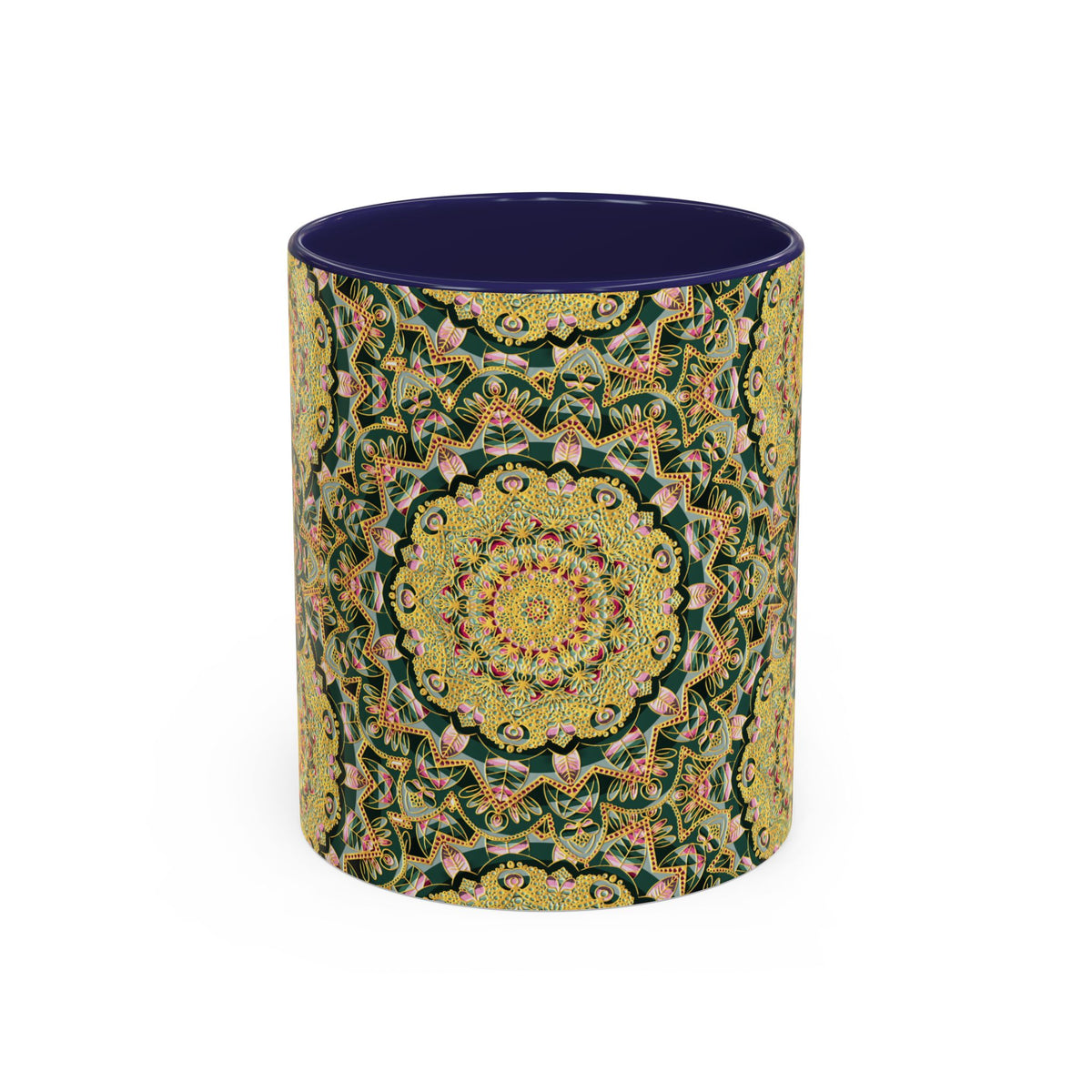 Mandala Floral Coffee Mug – Bohemian Botanical Ceramic Cup