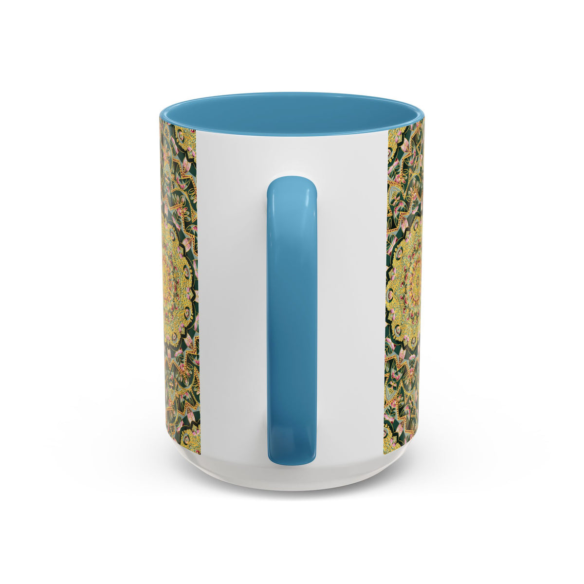 Mandala Floral Coffee Mug – Bohemian Botanical Ceramic Cup